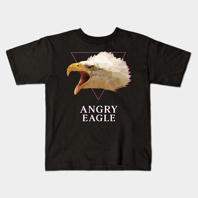 Angry eagle Kids T-Shirt by Jackson Lester